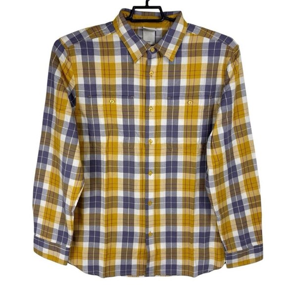 The North Face Men's L Arroyo LS Flannel Button Shirt Organic Gold Plaid NWT - Picture 1 of 15